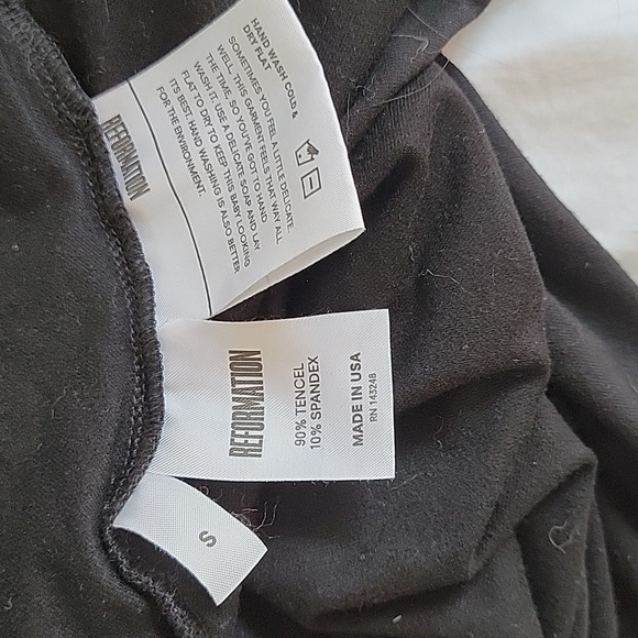 Reformation Sz S Knit Midi Black Dress Pockets - Picture 8 of 8